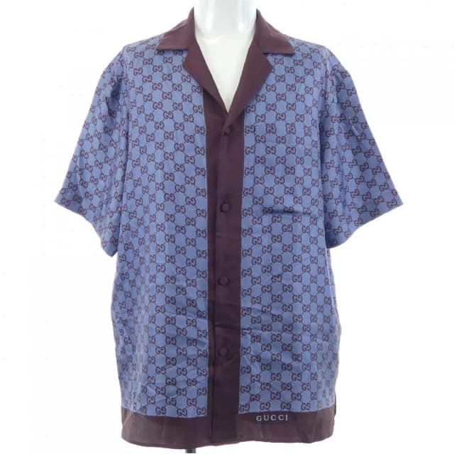 Gucci GG Short Sleeve Shirt in Silk from The Reluxe, photo 1 of 1