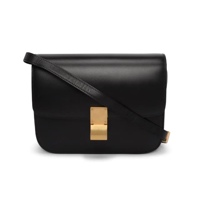 Celine Box Calf Classic Box Bag in Black Box leather from Blue Spinach, photo 1 of 1