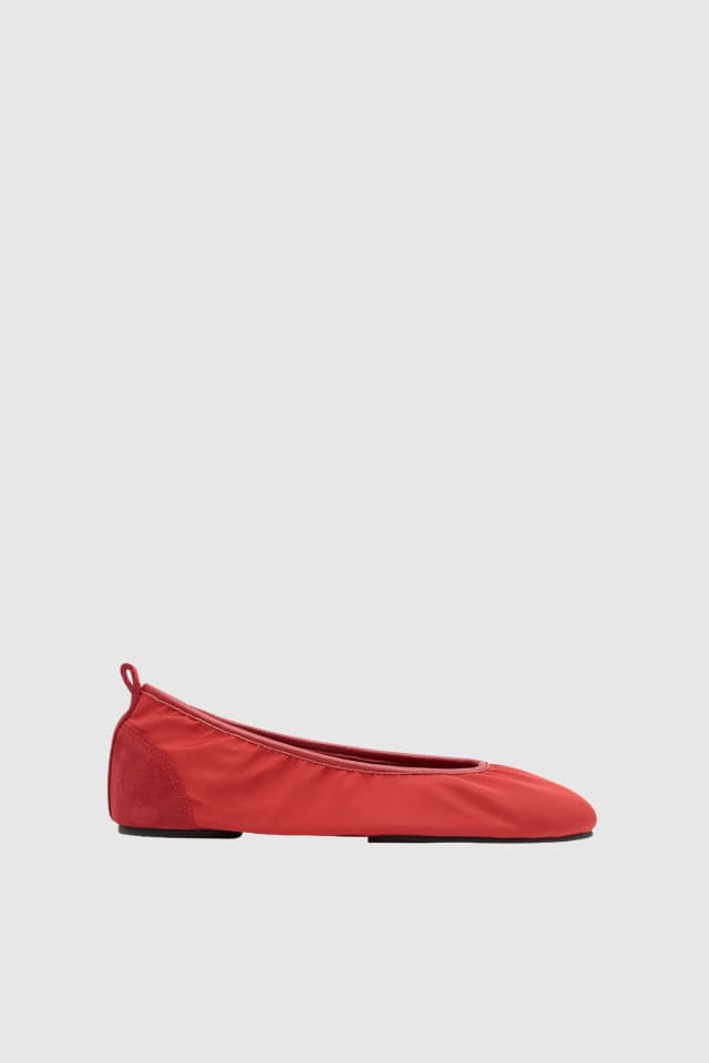 St Agni Satin Ballet Flat - Rosso, image 1 of 1 from St. Agni