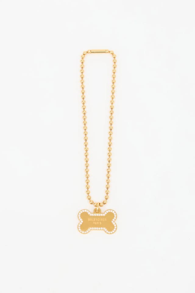 Balenciaga Embellished Logo Bone Necklace from VSP Consignment, photo 1 of 1