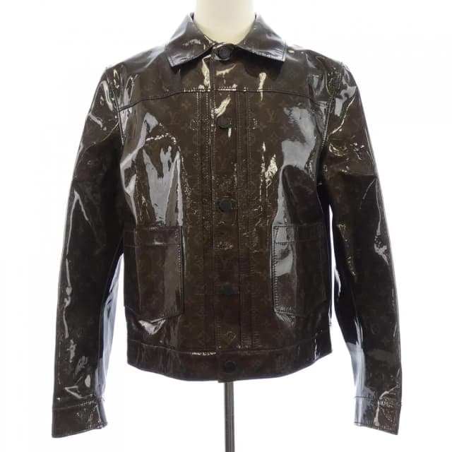 Louis Vuitton Monogram Eclipse Gray Leather Jacket in Grey Leather from The Reluxe, photo 1 of 1