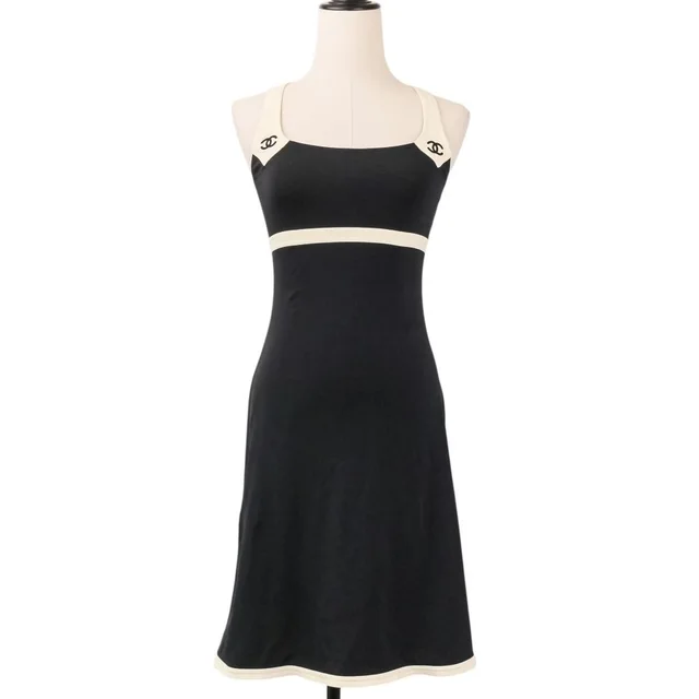 Chanel 96C Maillot Logo CC Sleeveless Dress Navy in Navy from The Reluxe, photo 1 of 1