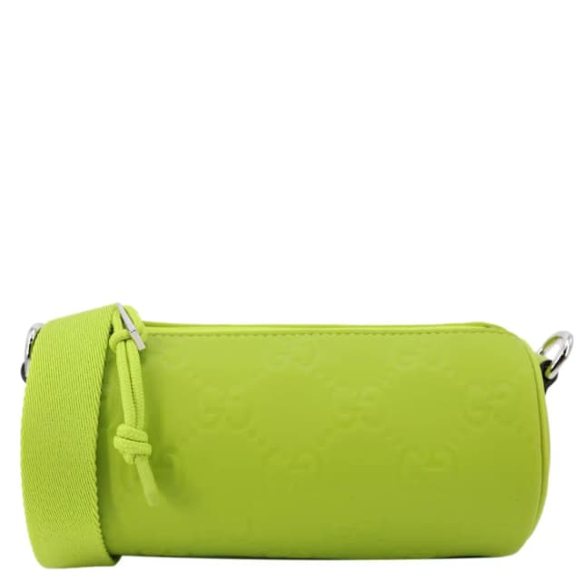 Gucci Edge Cylinder Mini GG Matte Rubber Fabric Shoulder Bag Green 834248 in Green from Dallas Designer Handbags, photo 1 of 1