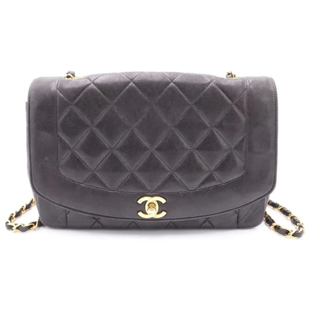 Chanel Diana 25 S Flap S Chain Shoulder Bag Black Lambskin Gold in Black Lambskin from The Reluxe, photo 1 of 1