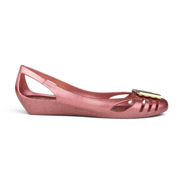 Ferragamo Glitter Jelly Bermuda Ballerina Sandals in Pink PVC from Designer Archives, photo 1 of 1