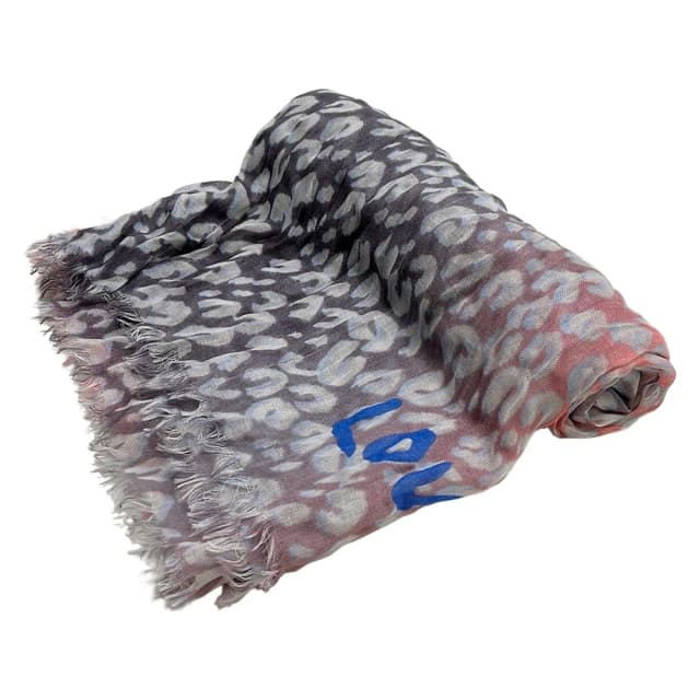 Louis Vuitton Shawl Etole Leopard Blurry Pink Gray Light Blue Scarf in Blue from The Reluxe, photo 1 of 1