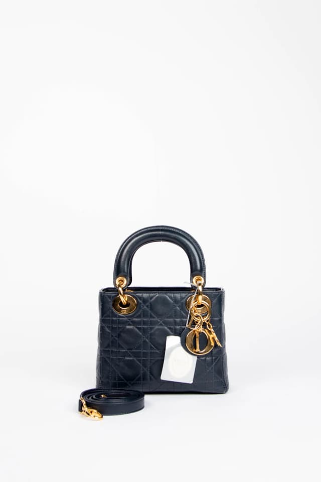 2007 Christian Dior Navy Lambskin Leather Mini Lady in Navy Lambskin from Break Archive, photo 1 of 1