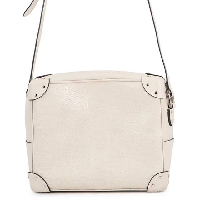 Gucci Shoulder Bag GG Embossed Leather White in White Leather from The Reluxe, photo 1 of 1