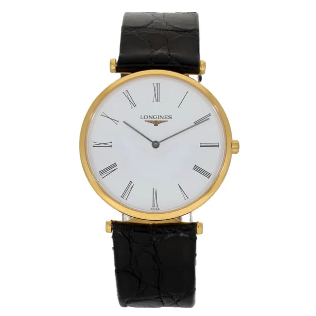 Longines La Grande Classique L4.709.2 33mm Gold Plated Watch in Gold Leather from H&T, photo 1 of 1