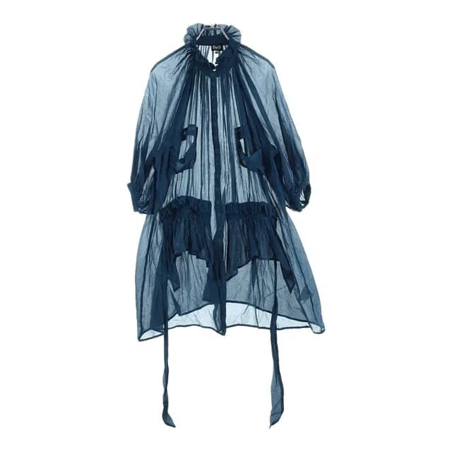 Dolce & Gabbana Frill Dress Chiffon Silk Blue in Blue Silk from The Reluxe, photo 1 of 1