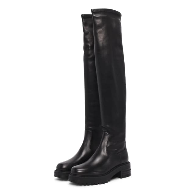 Dior Stretch Lambskin D-Fight Over-the-Knee Boots 37.5 in Black Lambskin from Blue Spinach, photo 1 of 1