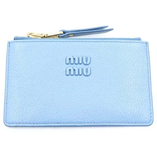 Miu Miu Fragment Case Blue White Leather in White Leather from The Reluxe, photo 1 of 1