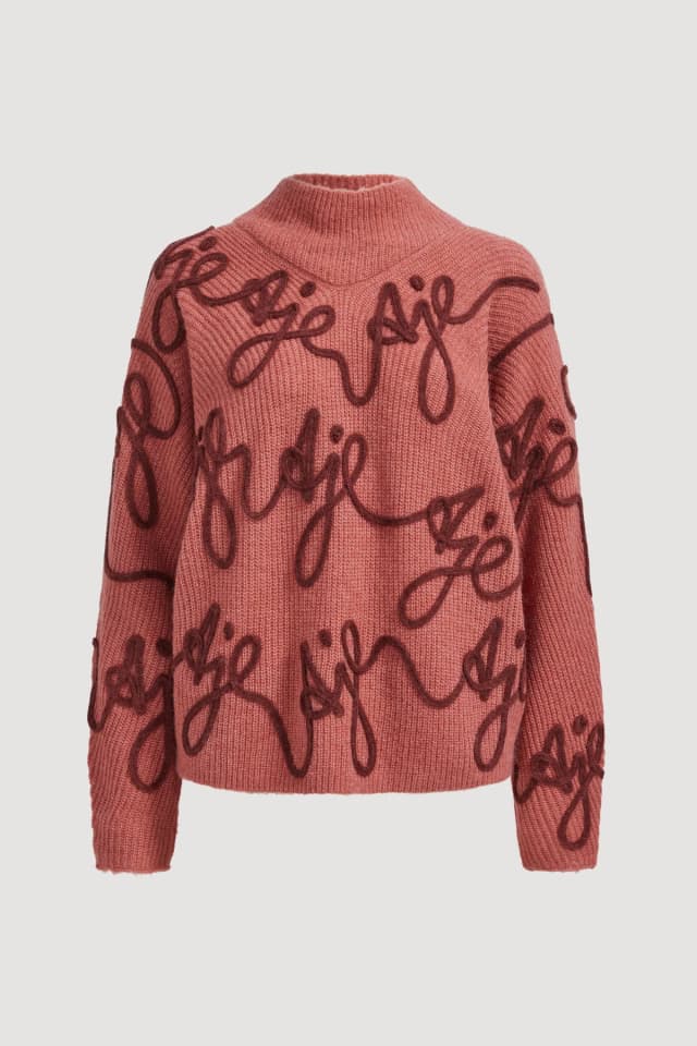 AJE Concept Knit Jumper in SPICED CORAL, image 1 of 1 from Aje