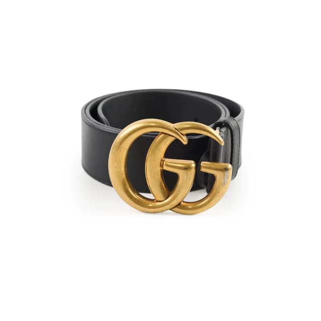 Gucci Marmont Black Belt Size 80 4cm Width in Black Leather from The Purse Affair, photo 1 of 1
