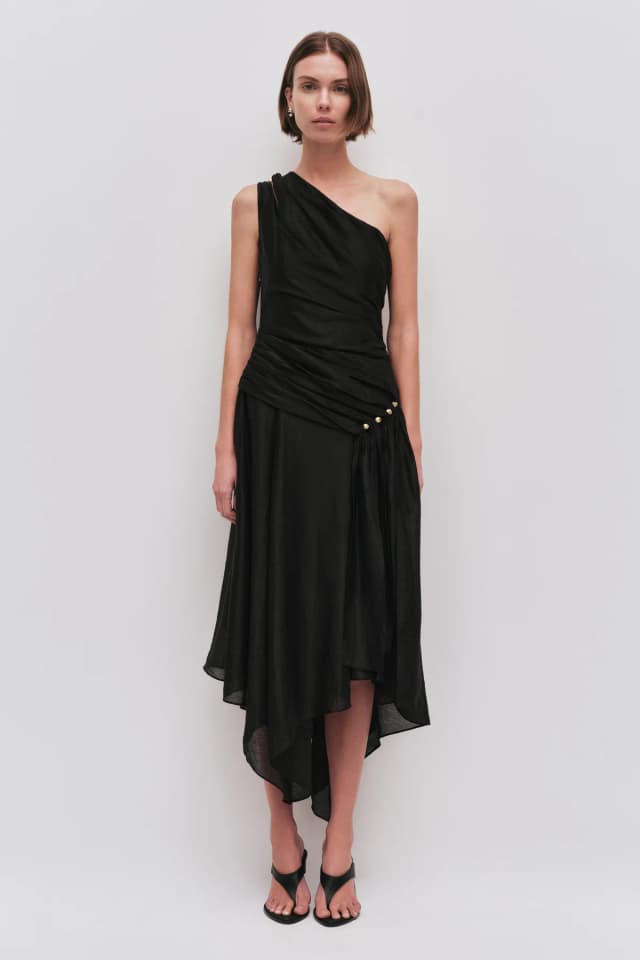 AJE Capture Maxi Dress in BLACK, image 1 of 1 from Aje