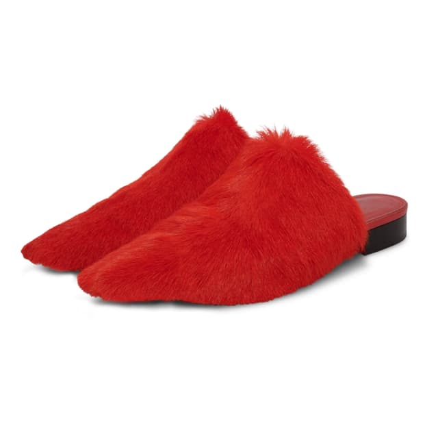 Ferragamo Calf Hair Selestina Flats 10 in Flame Red from Blue Spinach, photo 1 of 1