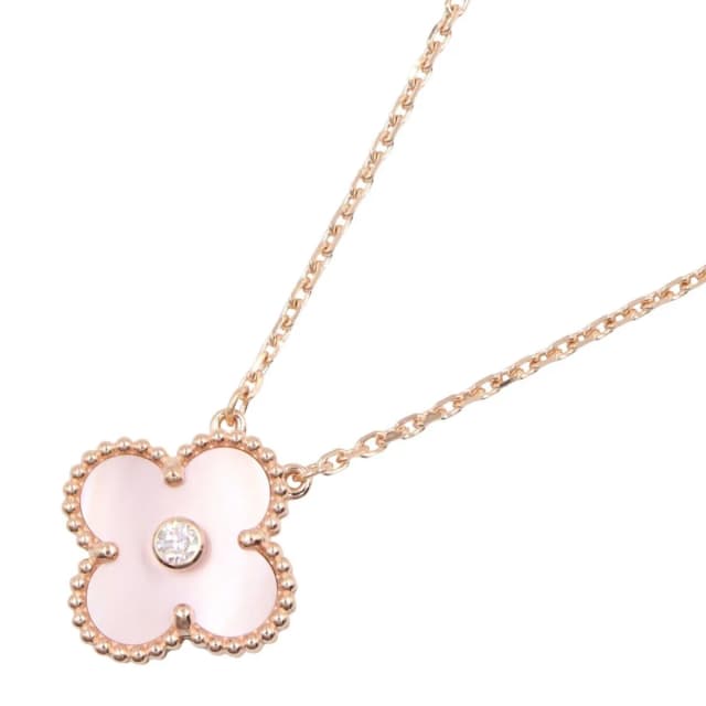 Van Cleef & Arpels Necklace Vintage Alhambra Pink Mother of Pearl Year Holiday in Pink from The Reluxe, photo 1 of 1