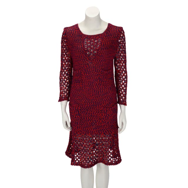Chanel Cotton Crochet Four Pocket L/S Dress FR 40 in Red & Blue from Blue Spinach, photo 1 of 1