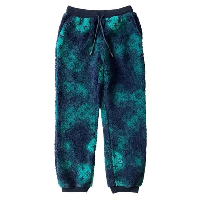 Louis Vuitton Monogram Jacquard Camouflage Fleece Pants Navy Green XL in Navy from The Reluxe, photo 1 of 1