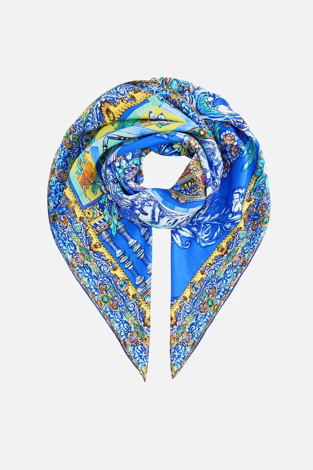 Camilla eBoutique LARGE CRYSTALLED SILK SQUARE SCARF BENEATH THE ANDALUSIAN SUN, image 1 of 1 from CAMILLA