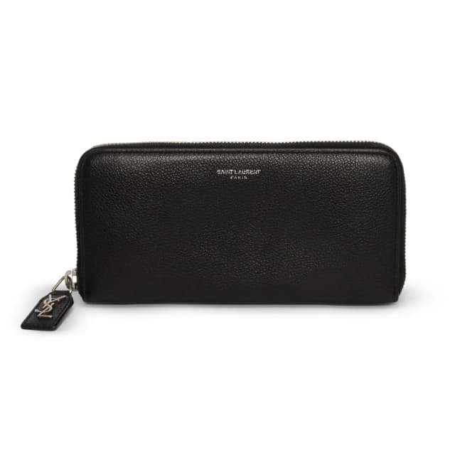 Saint Laurent Grained Leather Zip Around Wallet in Black Caviar leather from Blue Spinach, photo 1 of 1