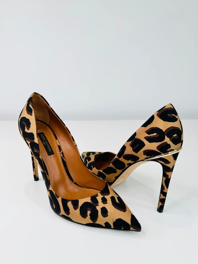 Louis Vuitton Leopard Print Pumps - Size 37.5 in Canvas from Edit Second Hand, photo 1 of 1