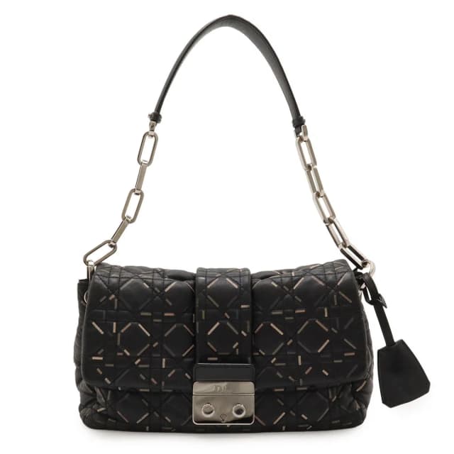 Dior Christian New Rock Cannage Chain Shoulder Bag Leather Black Silver in Black Leather from The Reluxe, photo 1 of 1