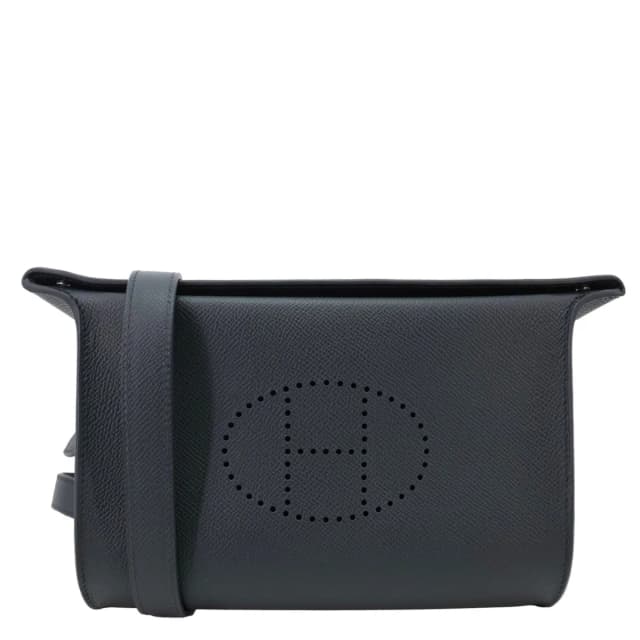 Hermès Videpoches Epsom Calfskin Leather Crossbody Bag Black in Black Epsom leather from Dallas Designer Handbags, photo 1 of 1