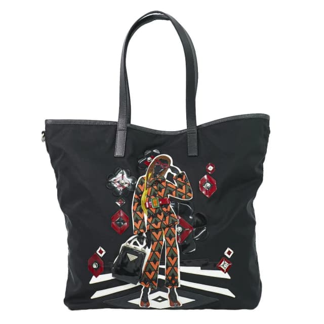 Prada Robot Collection Shoulder Bag Tote Nylon Black Multicolor in Black Nylon from The Reluxe, photo 1 of 1