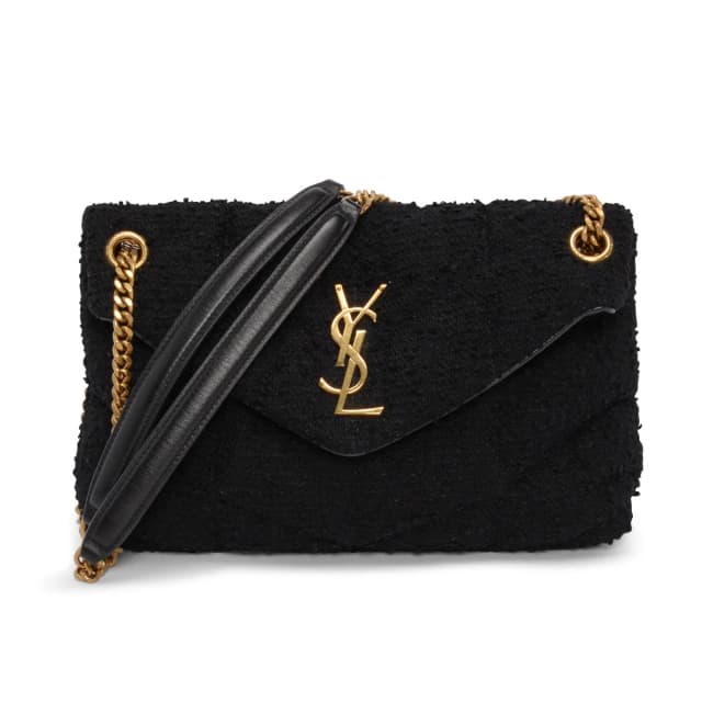 Saint Laurent Boucle Tweed Small Lou Puffer Bag in Black Tweed from Blue Spinach, photo 1 of 1