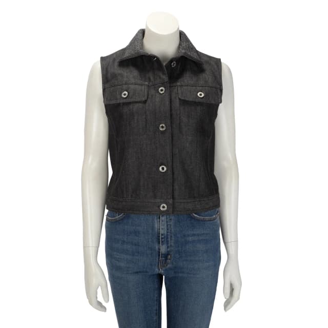 Hermès Sleeveless Jacket FR 38 in Gris Carbone Denim from Blue Spinach, photo 1 of 1