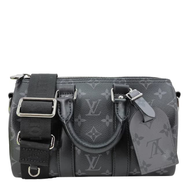 Louis Vuitton Keepall 25 Bandouliere Monogram Eclipse Reverse Canvas Crossbody Bag Black in Black Canvas from Dallas Designer Handbags, photo 1 of 1