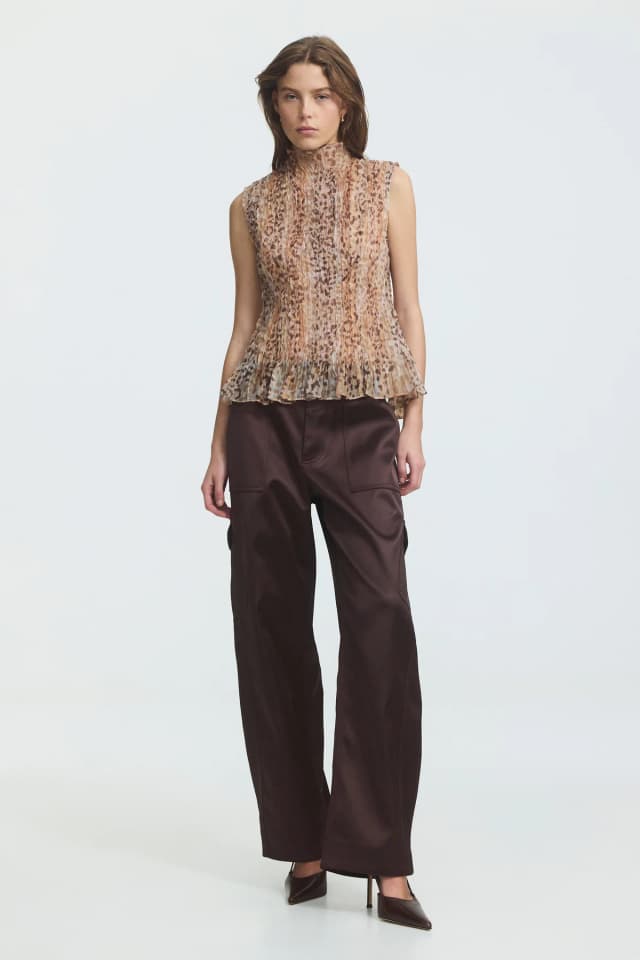 AJE Soloist Top in SANDHAZE LEOPARD, image 1 of 1 from Aje
