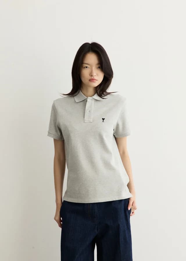 AMI PARIS ADC Polo Shirt in LIGHT PIQUE, image 1 of 1 from Incu