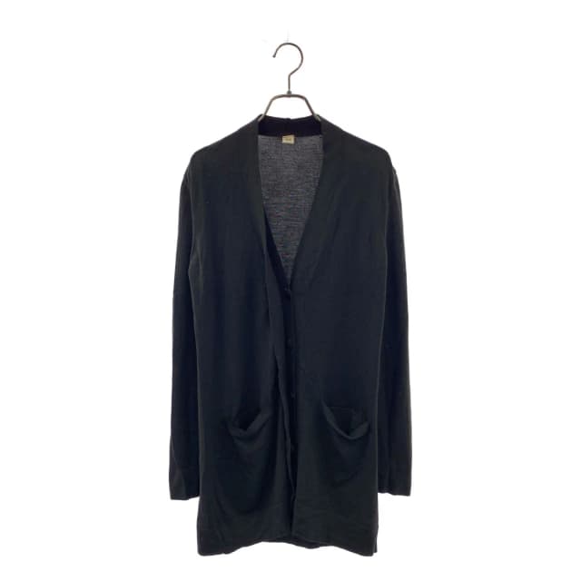 Hermès Gaultier Era Wool Fly Front V-neck Knit Cardigan Black in Black Wool from The Reluxe, photo 1 of 1