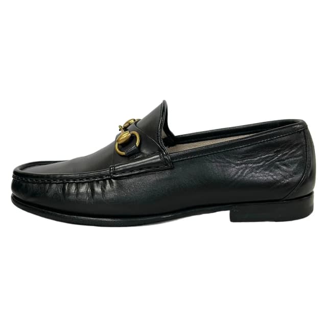 Gucci Loafers Horsebit Black Gold Leather 5 in Black Leather from The Reluxe, photo 1 of 1