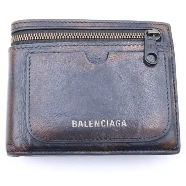 Balenciaga 26 SS Super SQ Wallet Square Folded Leather Bifold Brown in Brown Leather from The Reluxe, photo 1 of 1