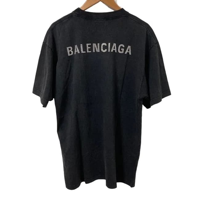 Balenciaga Back Logo Rhinestone Short Sleeve Fade T-Shirt XXS Black Spring in Black from The Reluxe, photo 1 of 1
