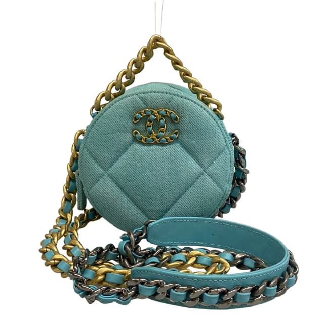 Shoulder Bag Chanel 19 Light Blue Chain in Blue Canvas from The Reluxe, photo 1 of 1