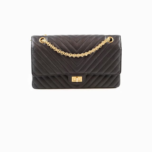 Chanel Reissue 2.66 Chevron Aged Calfskin Black in Black Calfskin from The Purse Affair, photo 1 of 1