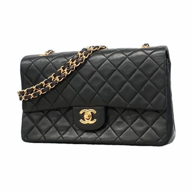 Chanel Shoulder Bag Quilted Lambskin Black Gold in Black Lambskin from The Reluxe, photo 1 of 1