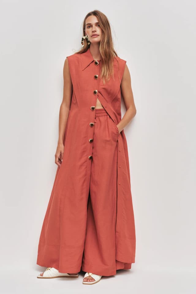 AJE Tropez Pant in HONEY, image 1 of 1 from Aje