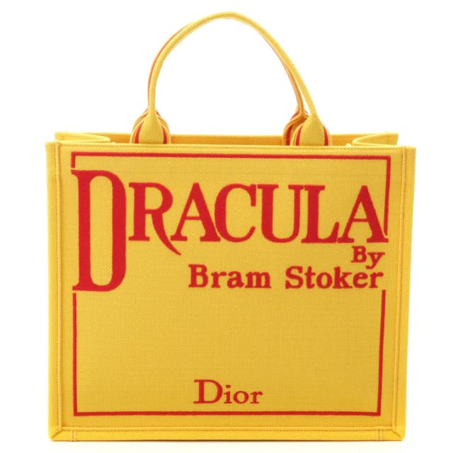 Dior Book Cover Dracula Tote Medium Yellow Red Canvas in Red Canvas from The Reluxe, photo 1 of 1