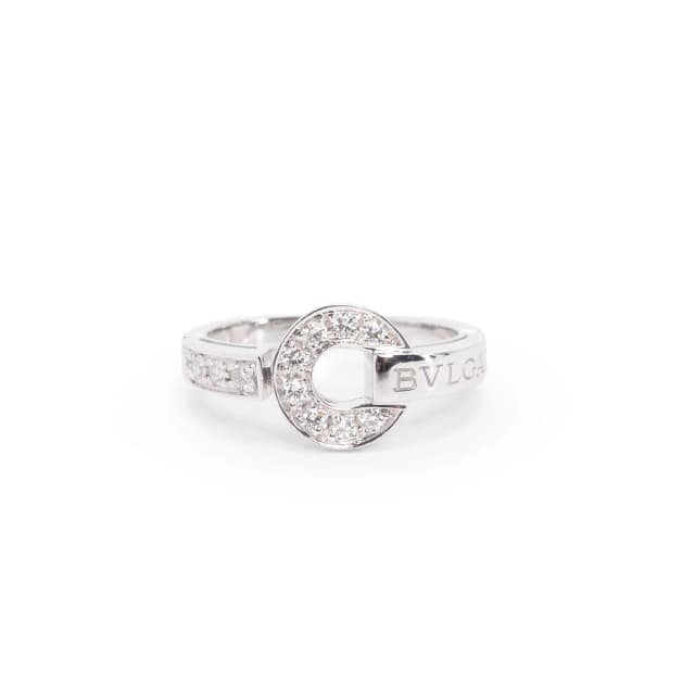 18k White Gold & Diamond Bulgari Ring in White from Blue Spinach, photo 1 of 1