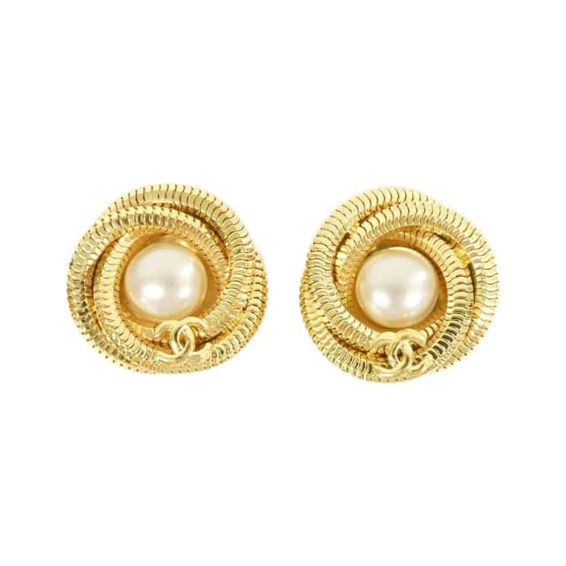 Chanel Vintage Earrings Gold in Gold from The Reluxe, photo 1 of 1