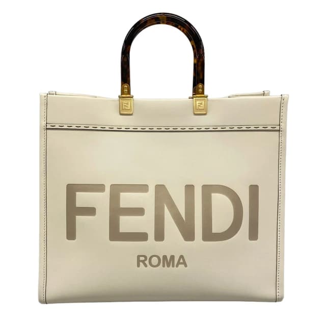 Fendi Tote Sunshine Medium Ivory Beige Leather in White Leather from The Reluxe, photo 1 of 1
