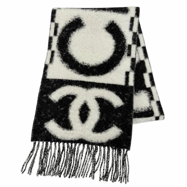 Chanel Cashmere Silk Blend CC Logo Scarf in Silk from The Reluxe, photo 1 of 1