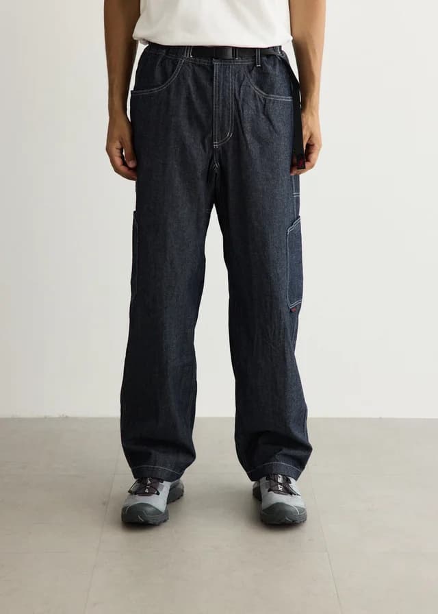 Gramicci Japanese Chambray Rock Slide Pants in NAVY, image 1 of 1 from Incu