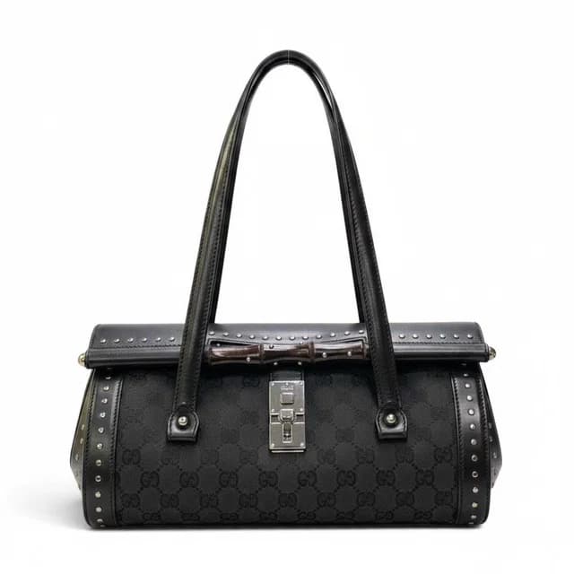 Gucci Tom Ford Era Studded Bamboo Bag Black in Black from The Reluxe, photo 1 of 1