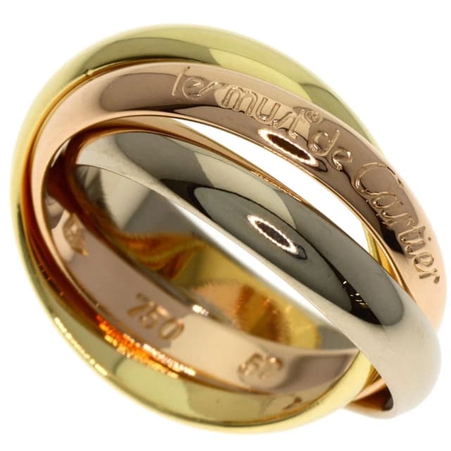 Cartier Trinity 50 Ring 18K Yellow Gold Pink White in White from The Reluxe, photo 1 of 1